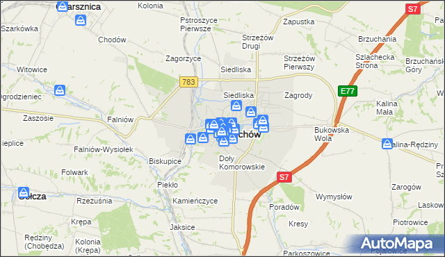 mapa Miechów, Miechów na mapie Targeo