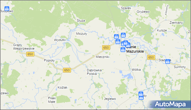 mapa Mieczniki, Mieczniki na mapie Targeo