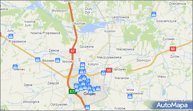 mapa Mieczysławówka, Mieczysławówka na mapie Targeo