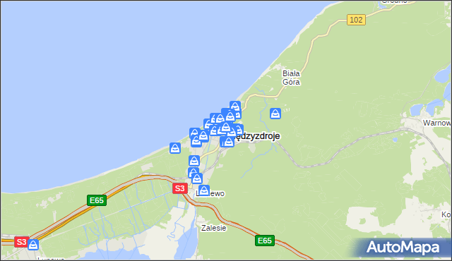 mapa Międzyzdroje, Międzyzdroje na mapie Targeo