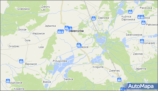 mapa Miejsce gmina Świerczów, Miejsce gmina Świerczów na mapie Targeo
