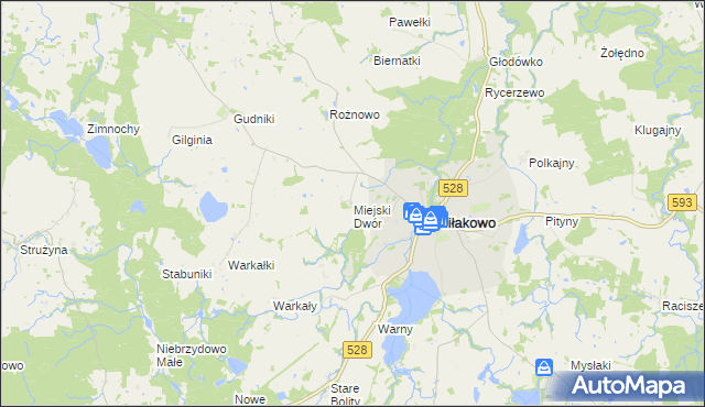 mapa Miejski Dwór, Miejski Dwór na mapie Targeo
