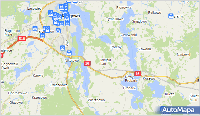 mapa Miejski Las, Miejski Las na mapie Targeo