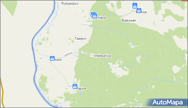 mapa Mielesznica, Mielesznica na mapie Targeo