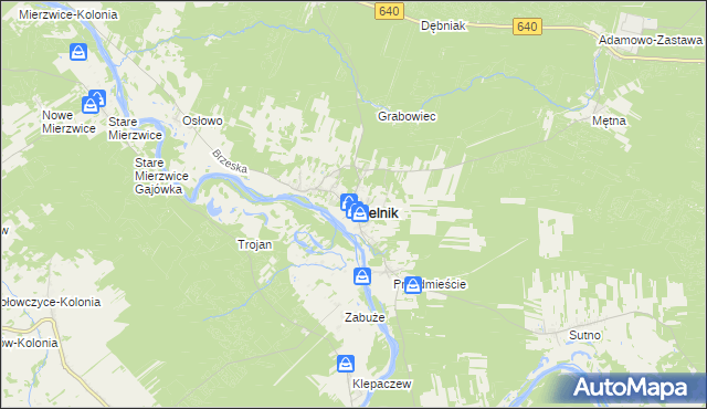 mapa Mielnik powiat siemiatycki, Mielnik powiat siemiatycki na mapie Targeo