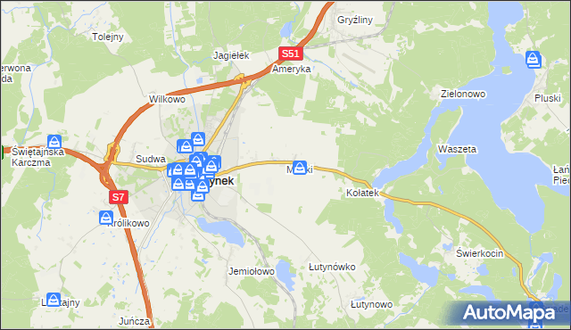 mapa Mierki, Mierki na mapie Targeo