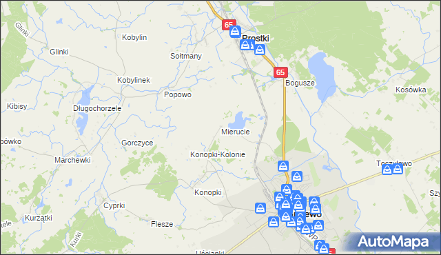 mapa Mierucie, Mierucie na mapie Targeo