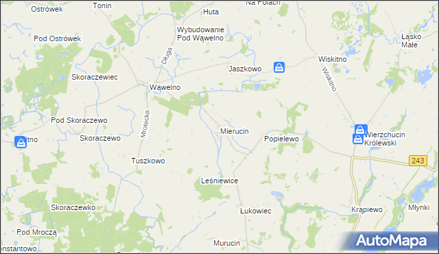 mapa Mierucin gmina Sośno, Mierucin gmina Sośno na mapie Targeo