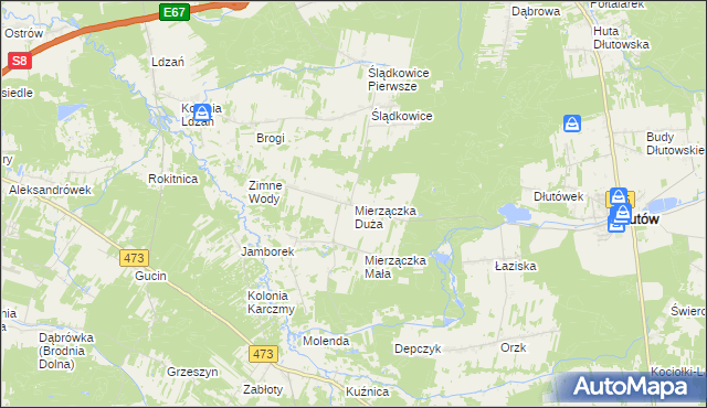 mapa Mierzączka Duża, Mierzączka Duża na mapie Targeo