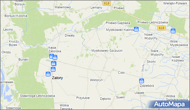 mapa Mierzęcin gmina Zatory, Mierzęcin gmina Zatory na mapie Targeo