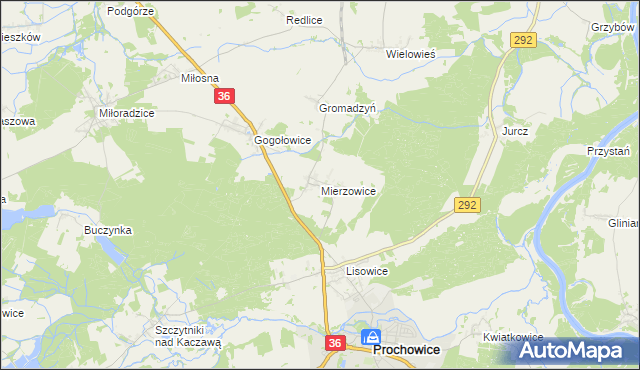 mapa Mierzowice, Mierzowice na mapie Targeo