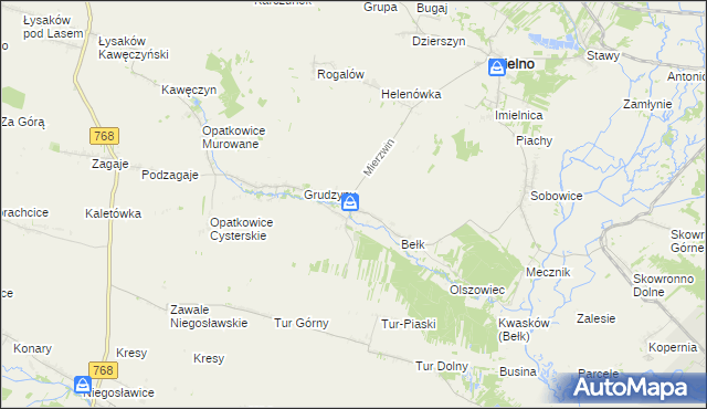 mapa Mierzwin gmina Imielno, Mierzwin gmina Imielno na mapie Targeo