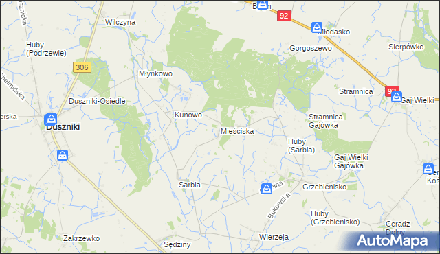 mapa Mieściska, Mieściska na mapie Targeo