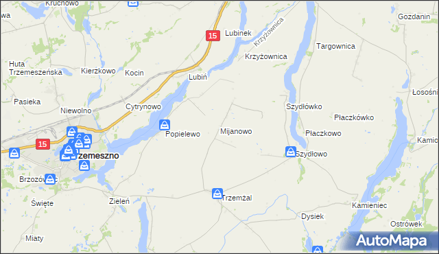mapa Mijanowo, Mijanowo na mapie Targeo