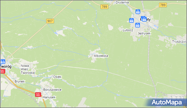 mapa Mikołeska, Mikołeska na mapie Targeo