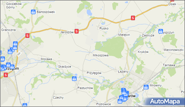 mapa Mikoszowa, Mikoszowa na mapie Targeo