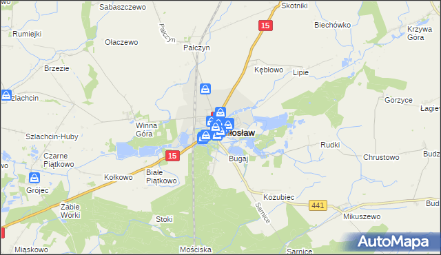 mapa Miłosław powiat wrzesiński, Miłosław powiat wrzesiński na mapie Targeo