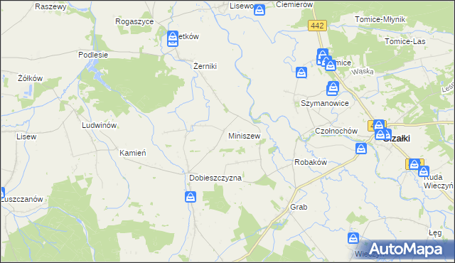 mapa Miniszew, Miniszew na mapie Targeo