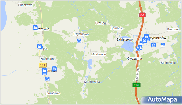 mapa Miodowice, Miodowice na mapie Targeo