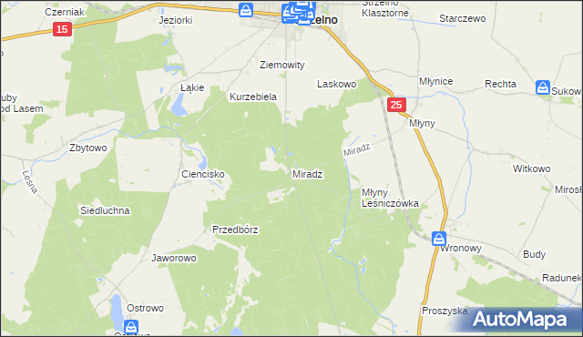 mapa Miradz, Miradz na mapie Targeo