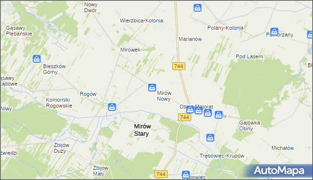 mapa Mirów Nowy, Mirów Nowy na mapie Targeo