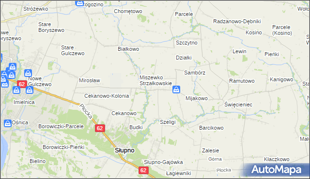 mapa Miszewko-Stefany, Miszewko-Stefany na mapie Targeo