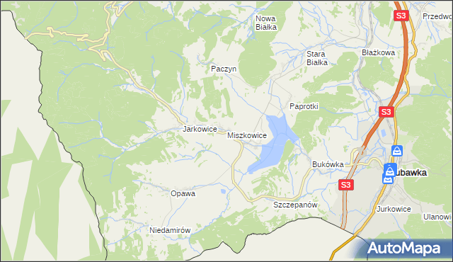 mapa Miszkowice, Miszkowice na mapie Targeo