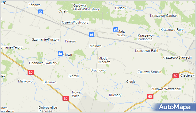 mapa Młody Niedróż, Młody Niedróż na mapie Targeo