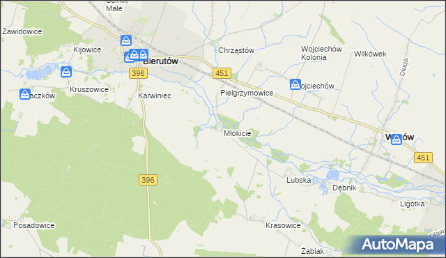 mapa Młokicie, Młokicie na mapie Targeo