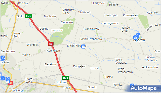mapa Mnich-Ośrodek, Mnich-Ośrodek na mapie Targeo