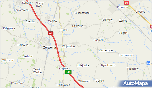 mapa Mnichowice gmina Żórawina, Mnichowice gmina Żórawina na mapie Targeo