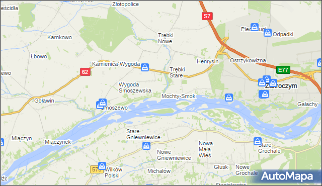 mapa Mochty-Smok, Mochty-Smok na mapie Targeo