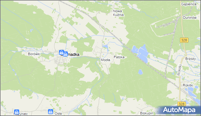 mapa Modła gmina Gromadka, Modła gmina Gromadka na mapie Targeo