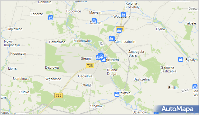 mapa Mogielnica powiat grójecki, Mogielnica powiat grójecki na mapie Targeo