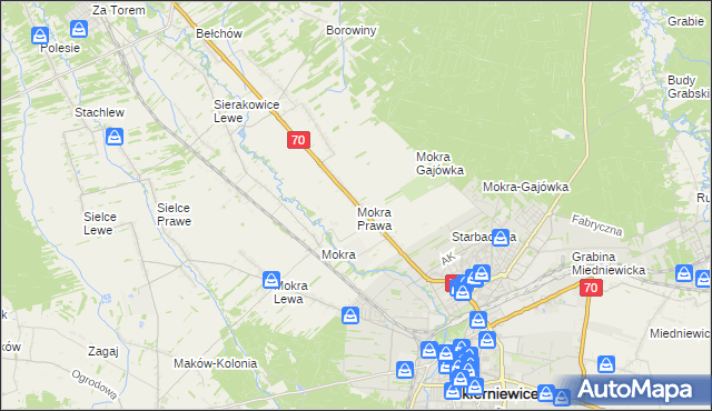 mapa Mokra Prawa, Mokra Prawa na mapie Targeo