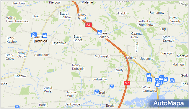 mapa Mokrosęk, Mokrosęk na mapie Targeo