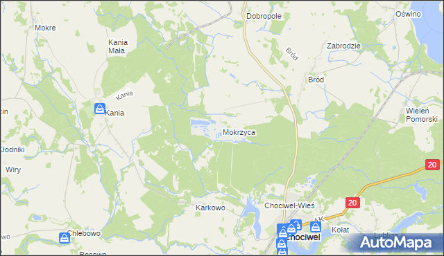 mapa Mokrzyca, Mokrzyca na mapie Targeo