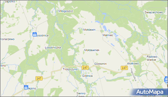 mapa Mołdawinek, Mołdawinek na mapie Targeo