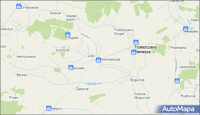 mapa Mołodiatycze, Mołodiatycze na mapie Targeo