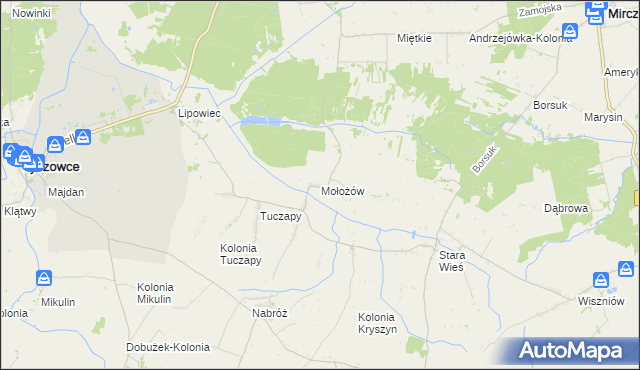 mapa Mołożów, Mołożów na mapie Targeo