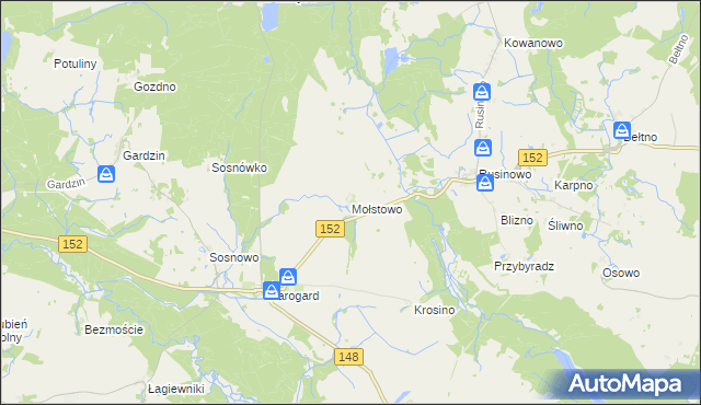 mapa Mołstowo gmina Resko, Mołstowo gmina Resko na mapie Targeo