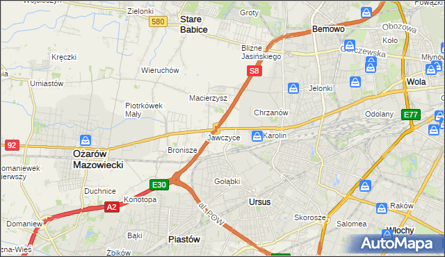 mapa Mory gmina Ożarów Mazowiecki, Mory gmina Ożarów Mazowiecki na mapie Targeo