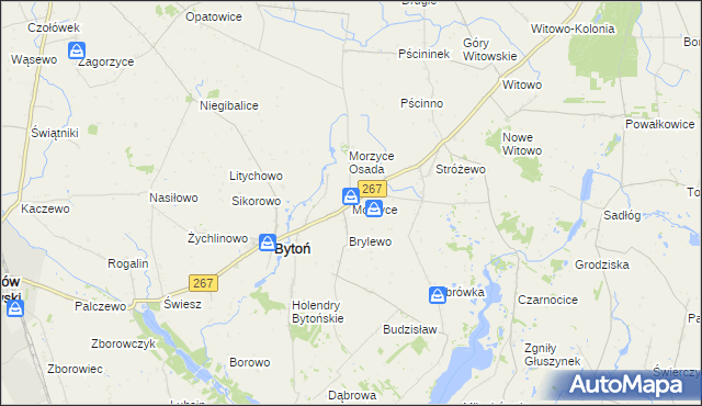 mapa Morzyce gmina Bytoń, Morzyce gmina Bytoń na mapie Targeo