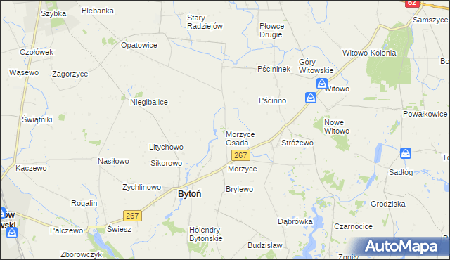 mapa Morzyce Osada, Morzyce Osada na mapie Targeo