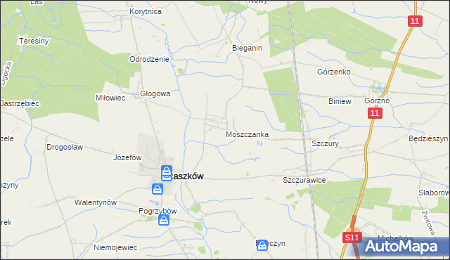 mapa Moszczanka gmina Raszków, Moszczanka gmina Raszków na mapie Targeo