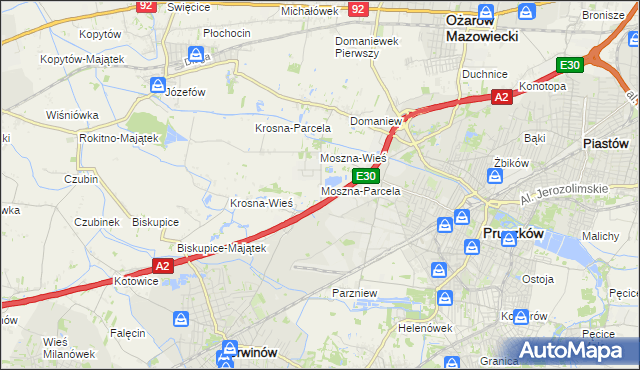 mapa Moszna-Parcela, Moszna-Parcela na mapie Targeo