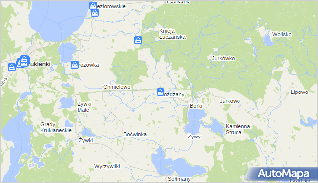 mapa Możdżany, Możdżany na mapie Targeo