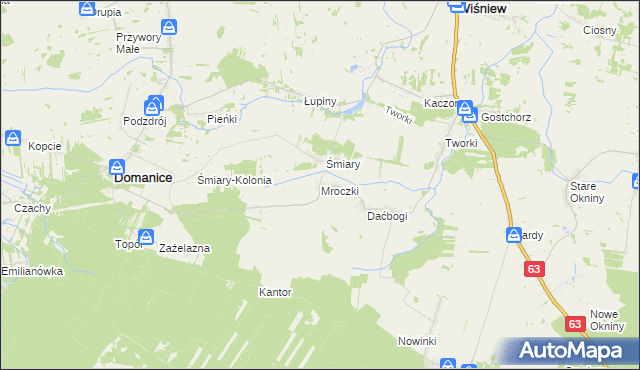 mapa Mroczki gmina Wiśniew, Mroczki gmina Wiśniew na mapie Targeo