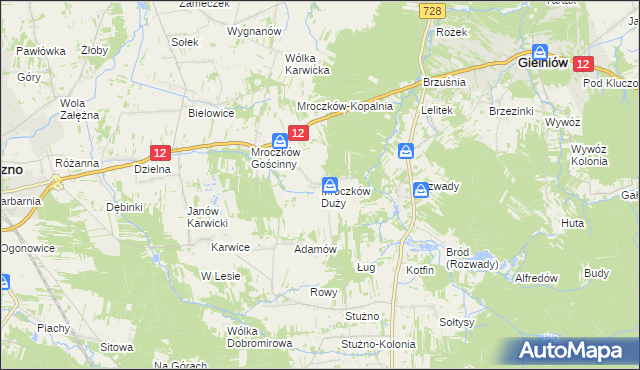 mapa Mroczków Duży, Mroczków Duży na mapie Targeo