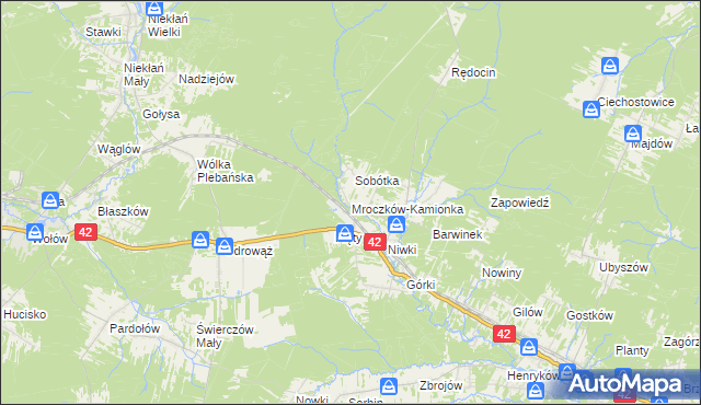 mapa Mroczków-Kamionka, Mroczków-Kamionka na mapie Targeo